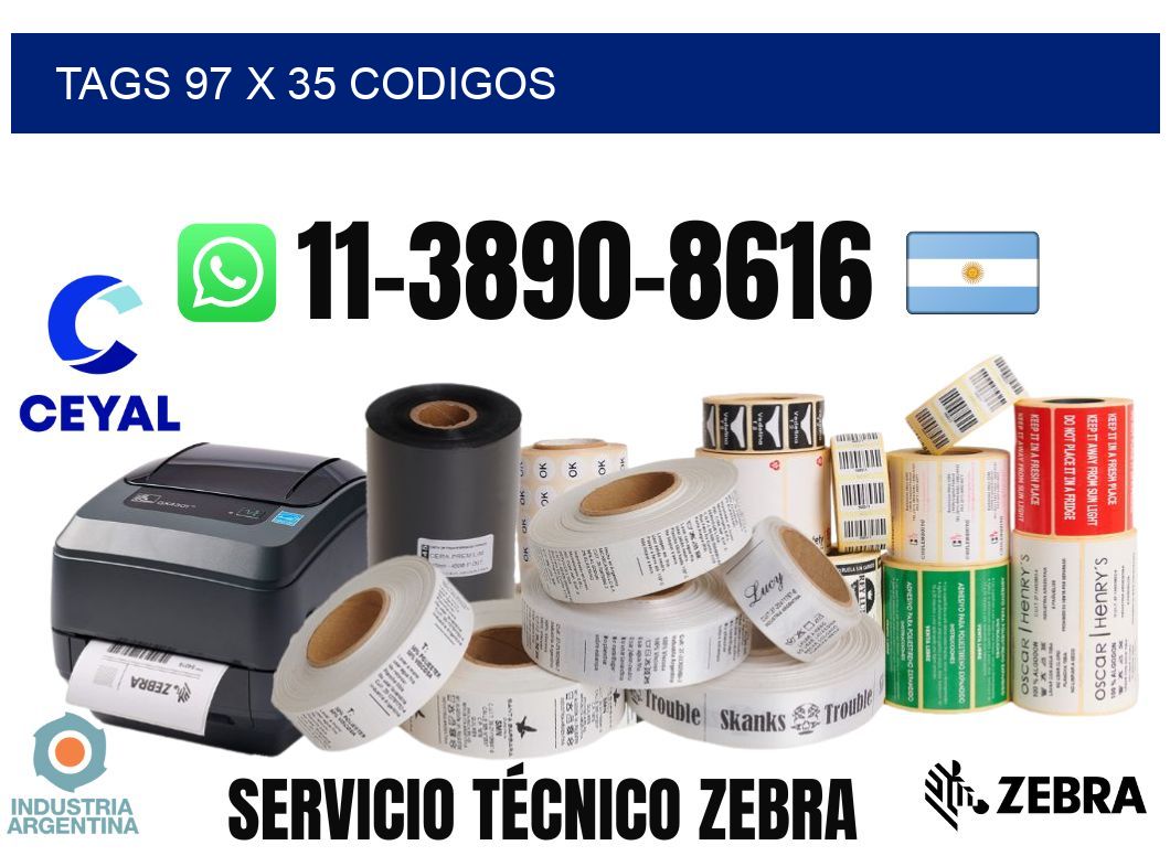 tags 97 x 35 codigos