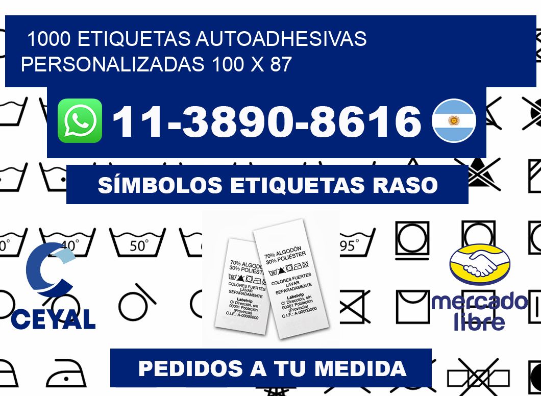 1000 Etiquetas autoadhesivas personalizadas 100 x 87