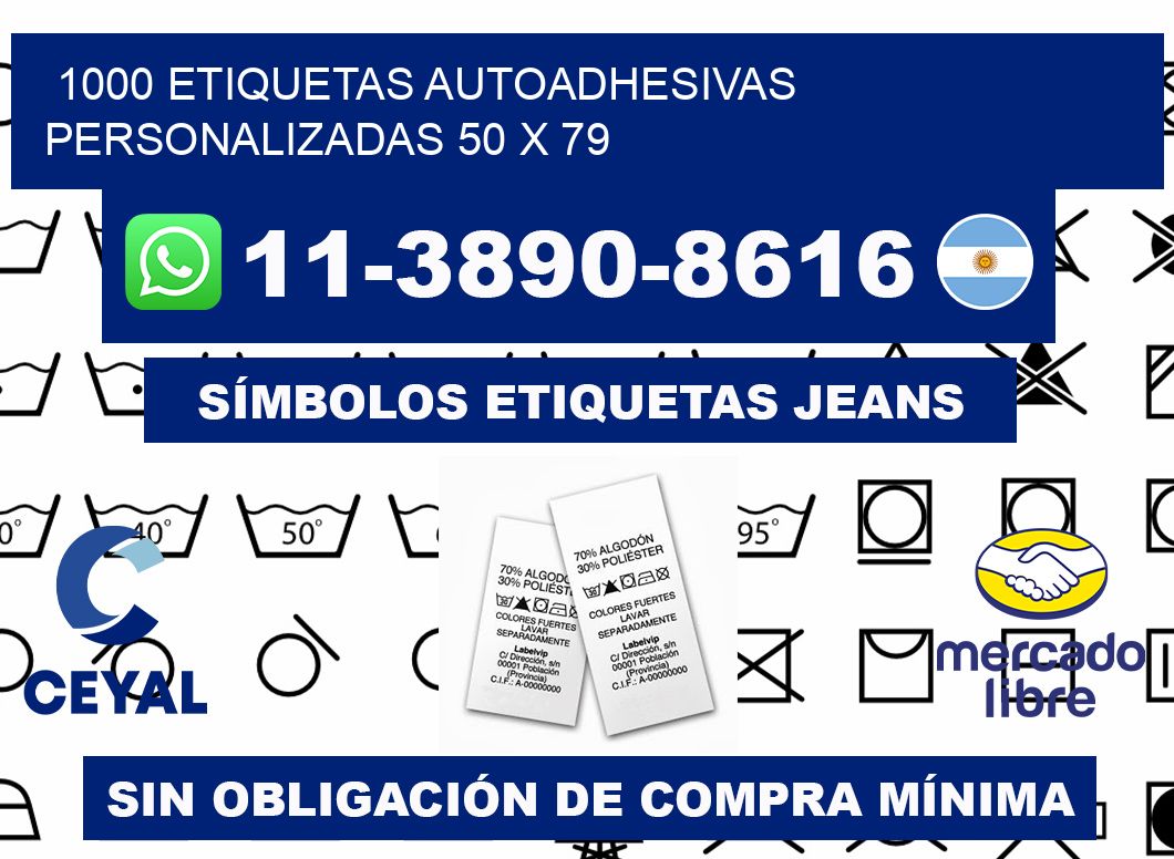 1000 Etiquetas autoadhesivas personalizadas 50 x 79