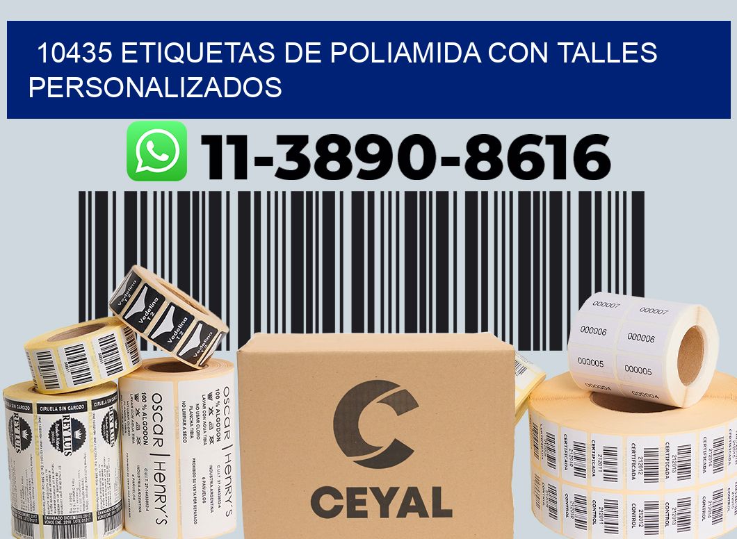 10435 Etiquetas de poliamida con talles personalizados