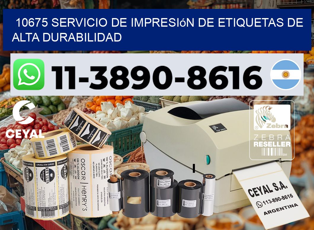 10675 Servicio de impresión de etiquetas de alta durabilidad