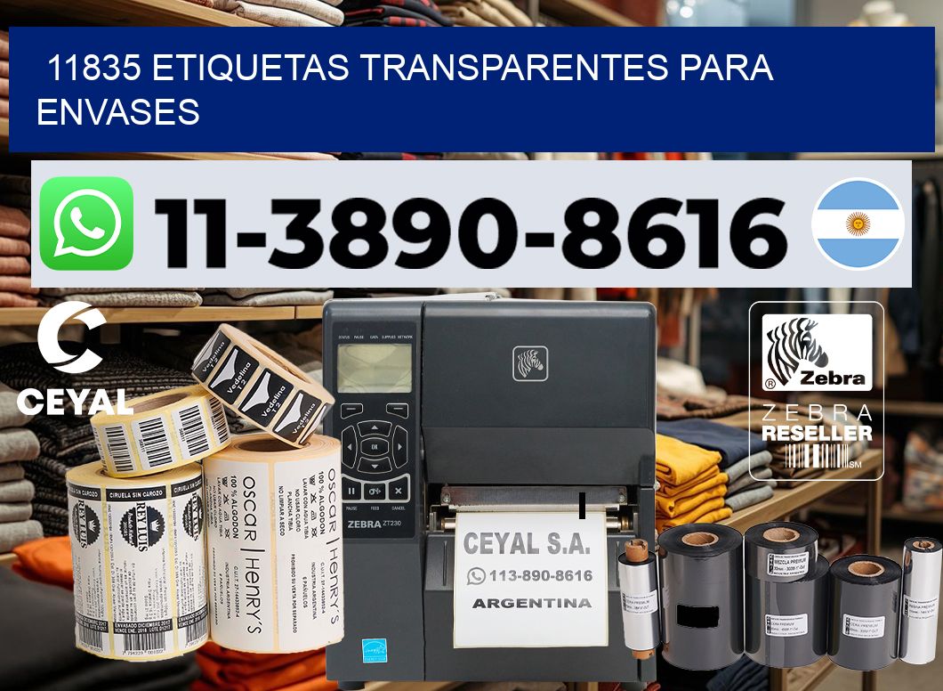 11835 Etiquetas transparentes para envases