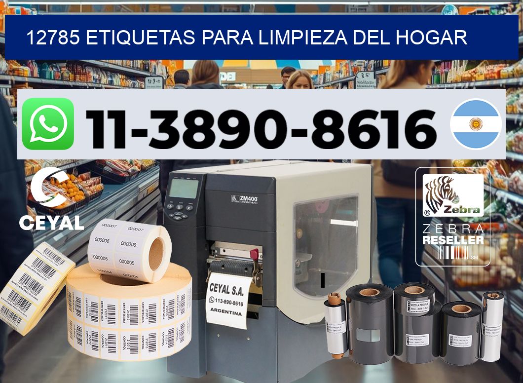 12785 Etiquetas para limpieza del hogar