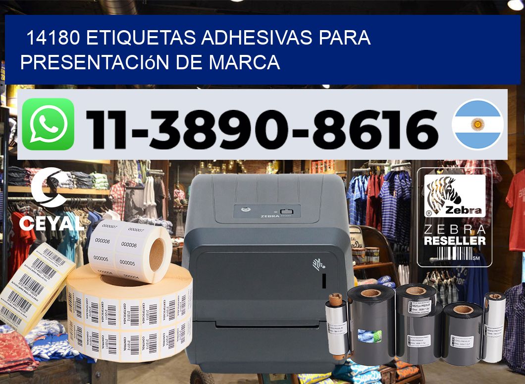 14180 Etiquetas adhesivas para presentación de marca