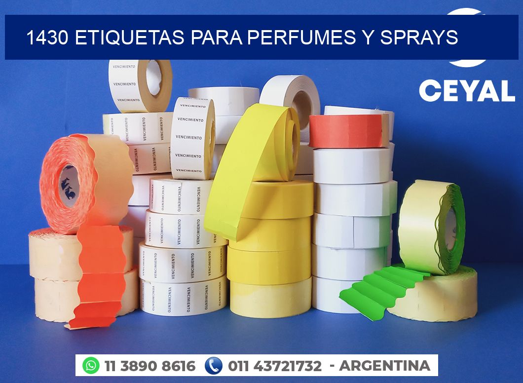 1430 Etiquetas para perfumes y sprays