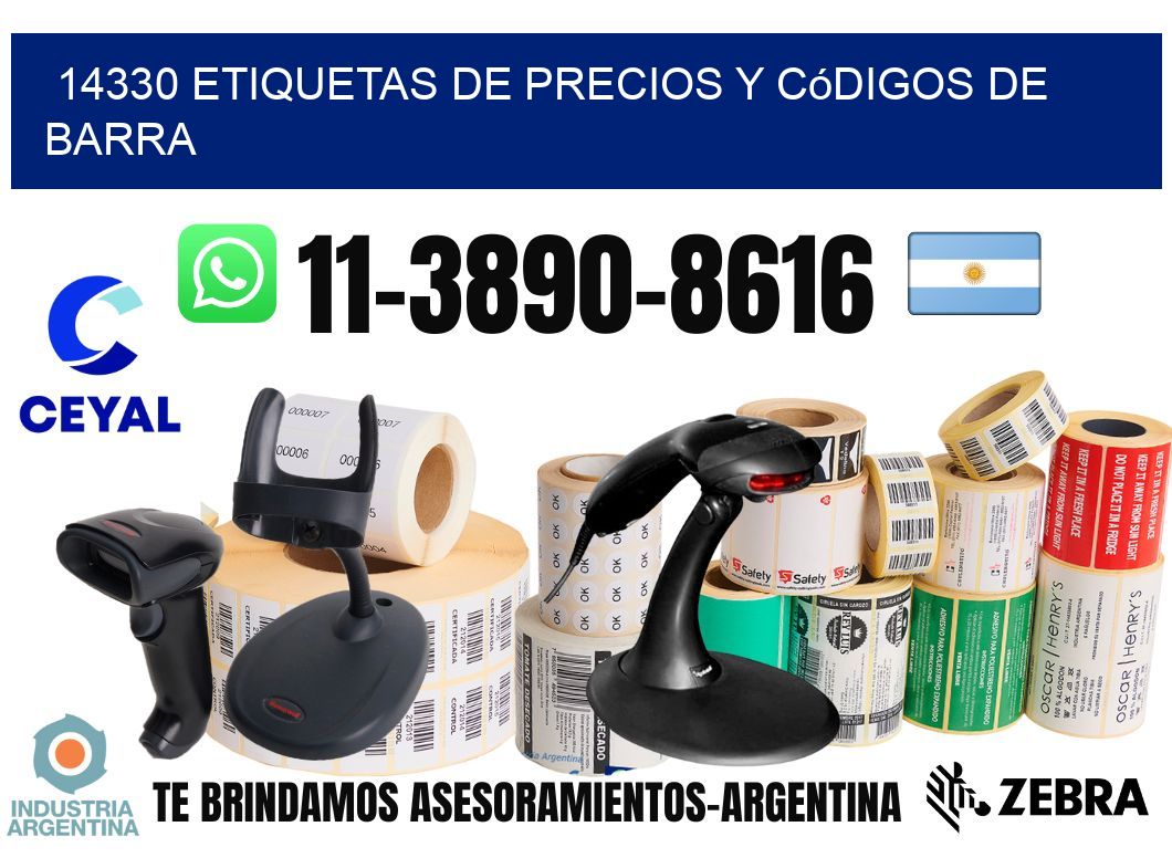 14330 Etiquetas de precios y códigos de barra