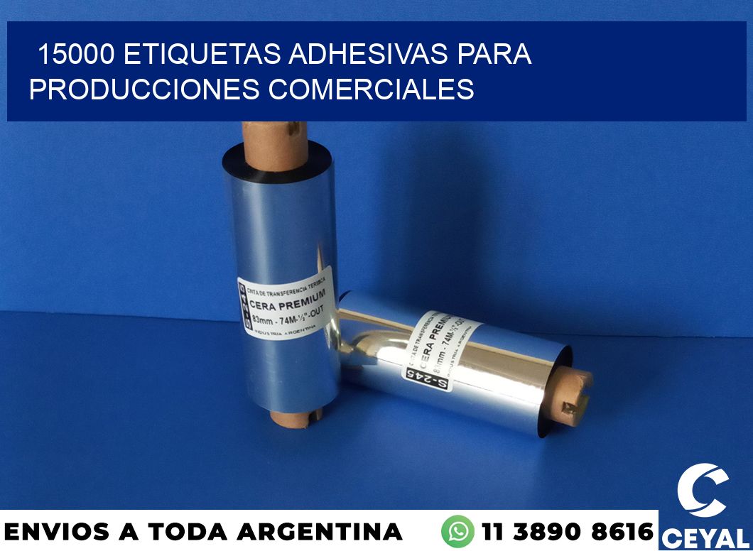 15000 Etiquetas adhesivas para producciones comerciales
