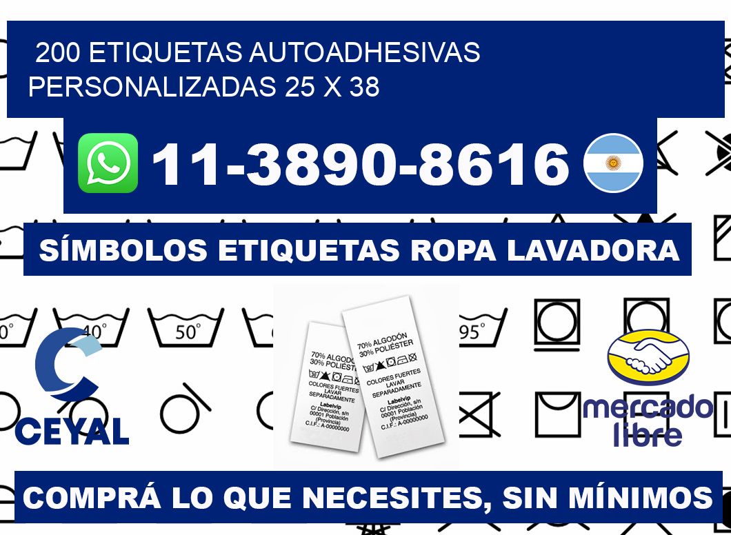 200 Etiquetas autoadhesivas personalizadas 25 x 38