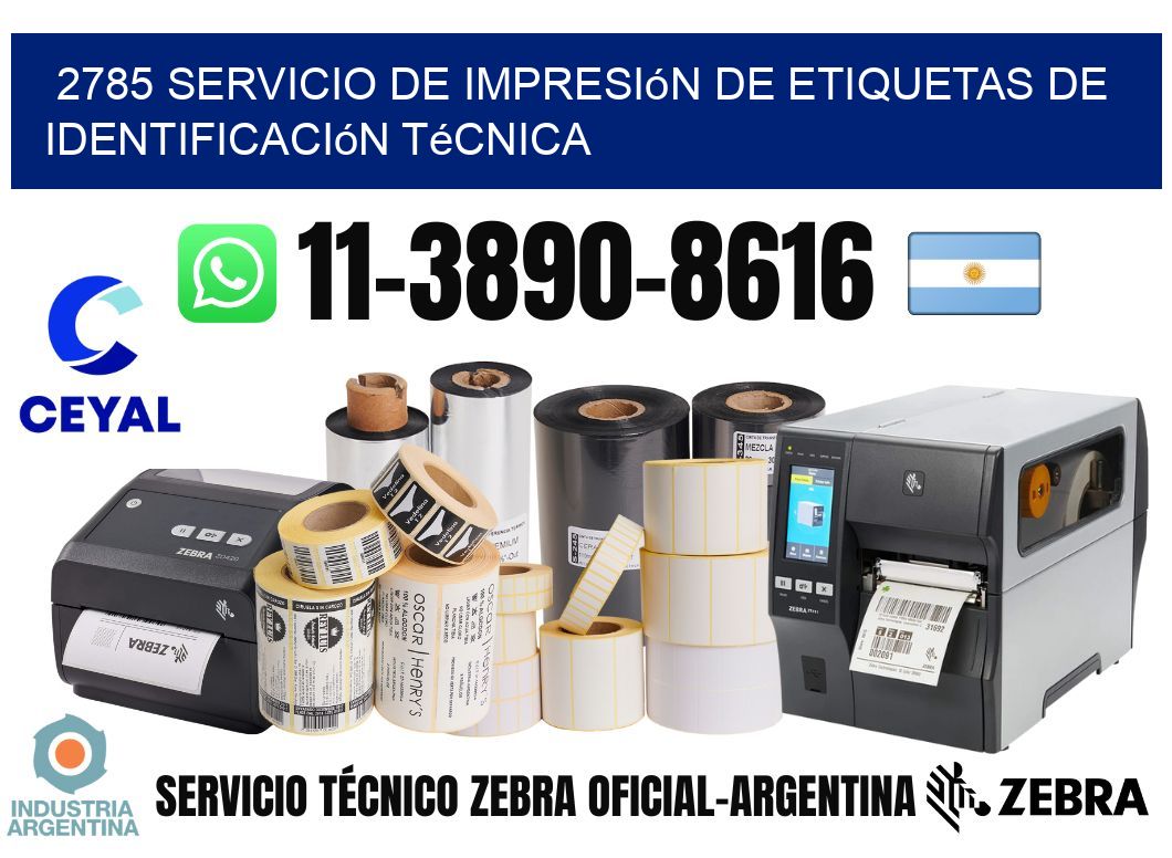 2785 Servicio de impresión de etiquetas de identificación técnica