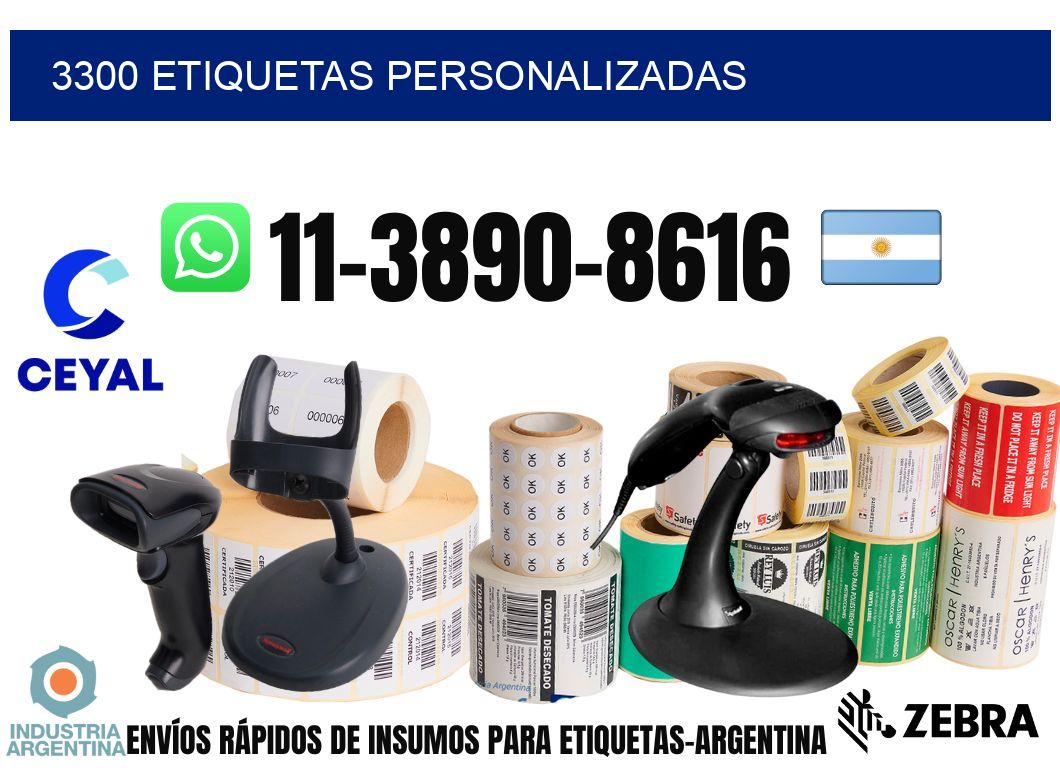 3300 etiquetas personalizadas