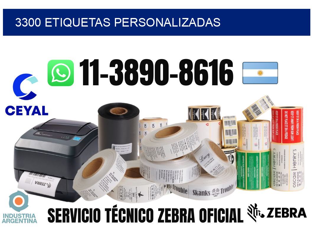 3300 etiquetas personalizadas