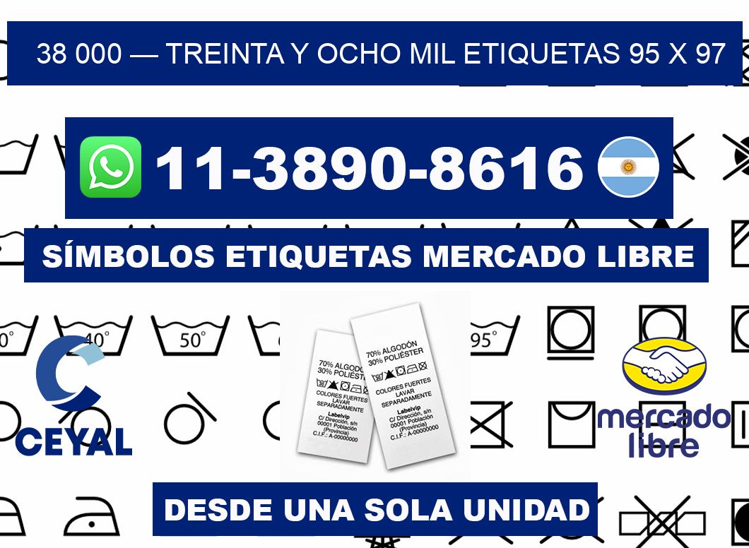 38 000 — treinta y ocho mil etiquetas 95 x 97