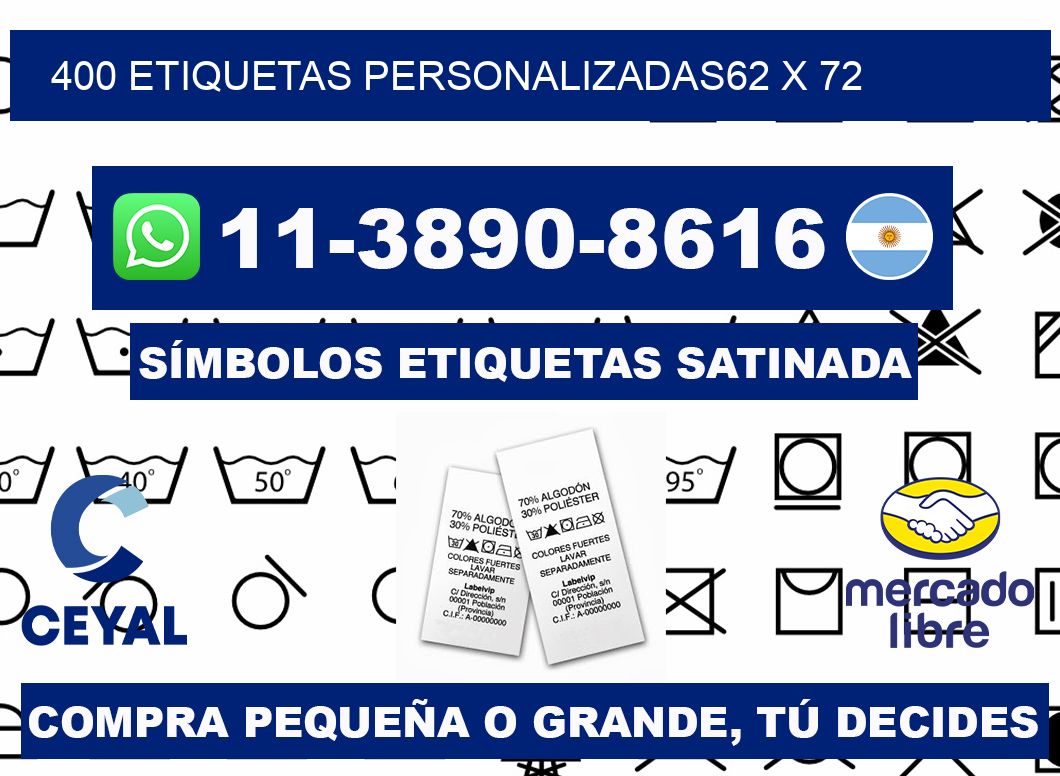 400 ETIQUETAS PERSONALIZADAS62 x 72