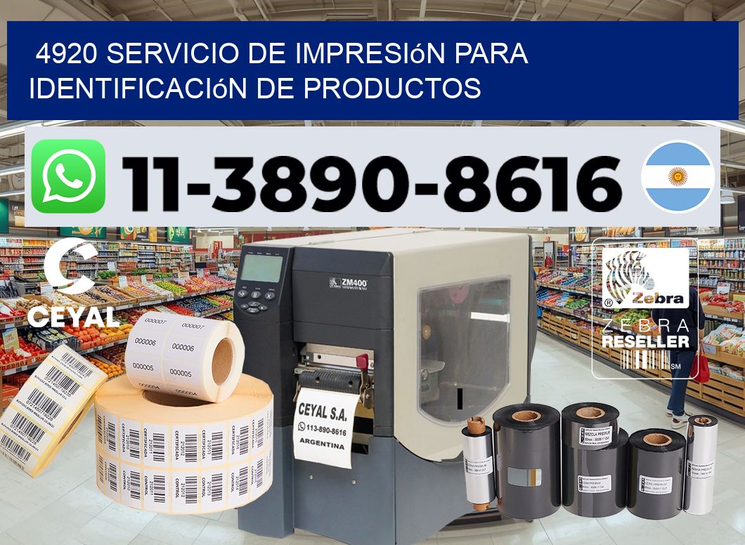 4920 Servicio de impresión para identificación de productos