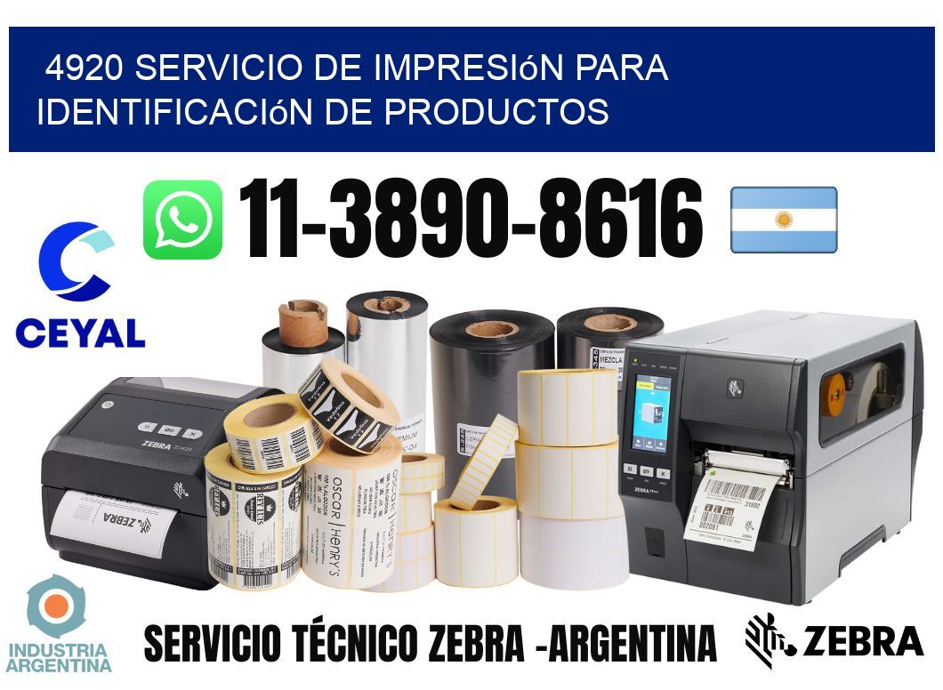 4920 Servicio de impresión para identificación de productos