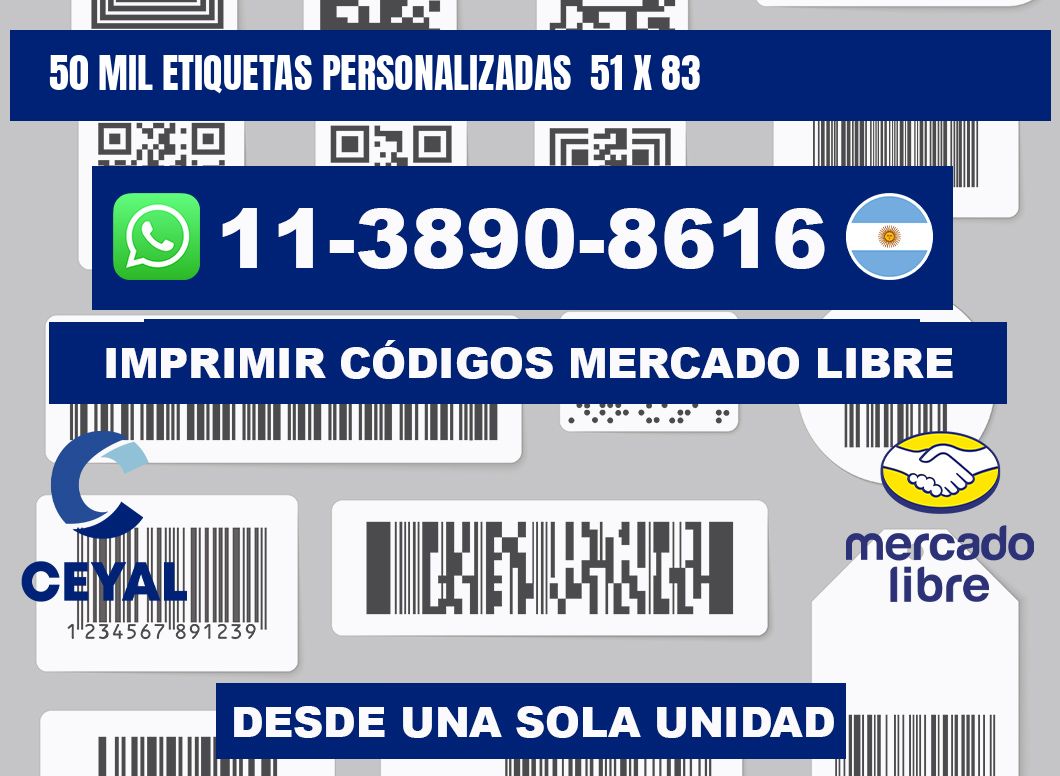 50 mil etiquetas personalizadas  51 x 83