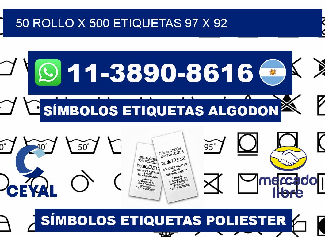 50 rollo x 500 etiquetas 97 x 92