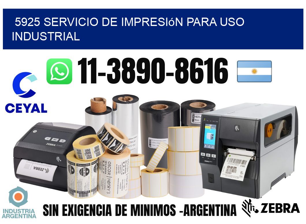 5925 Servicio de impresión para uso industrial