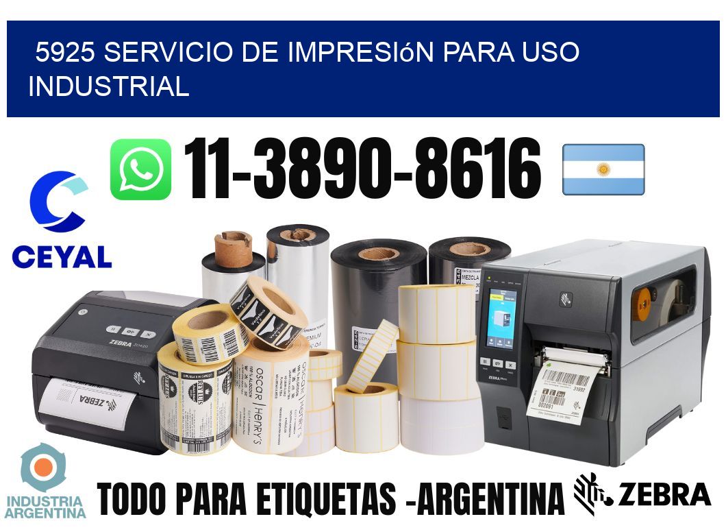 5925 Servicio de impresión para uso industrial