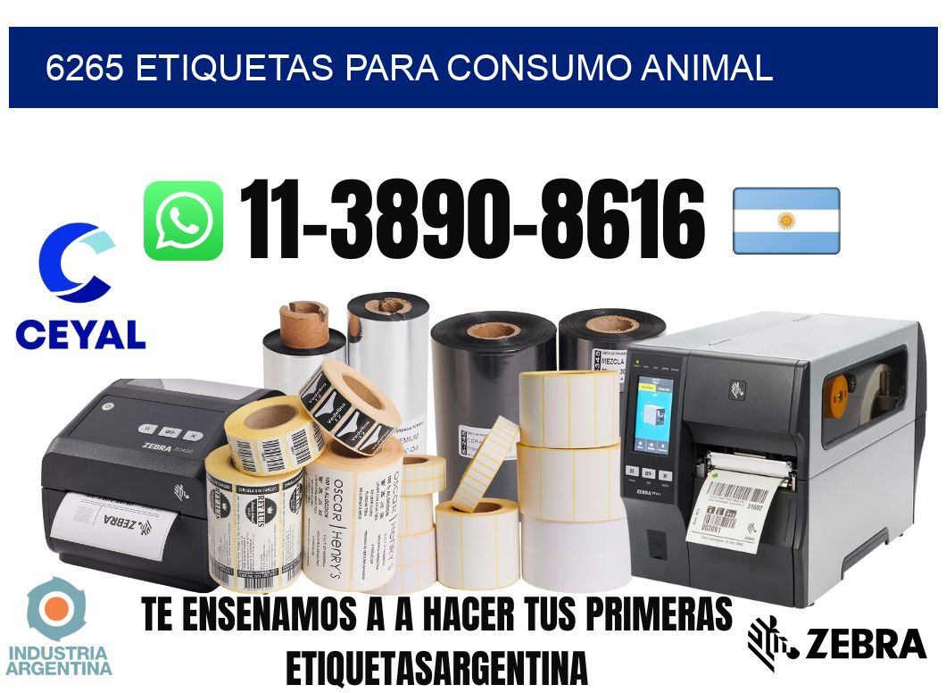 6265 Etiquetas para consumo animal