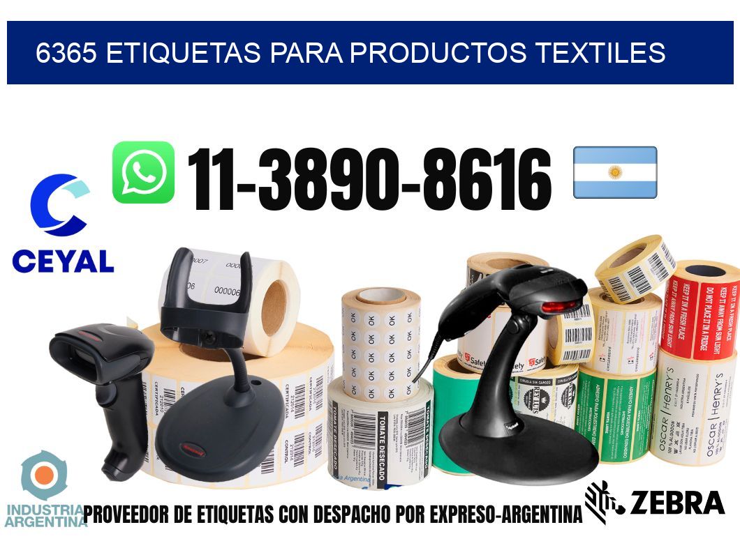 6365 Etiquetas para productos textiles