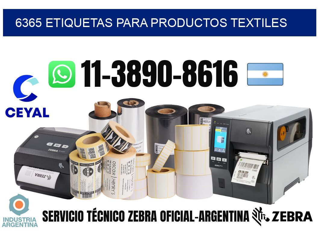 6365 Etiquetas para productos textiles
