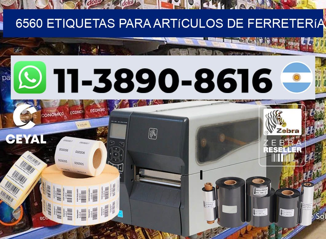 6560 Etiquetas para artículos de ferretería