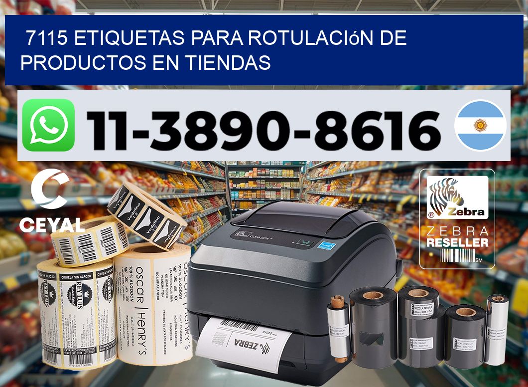 7115 Etiquetas para rotulación de productos en tiendas