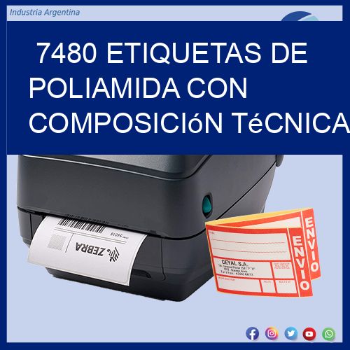 7480 Etiquetas de poliamida con composición técnica