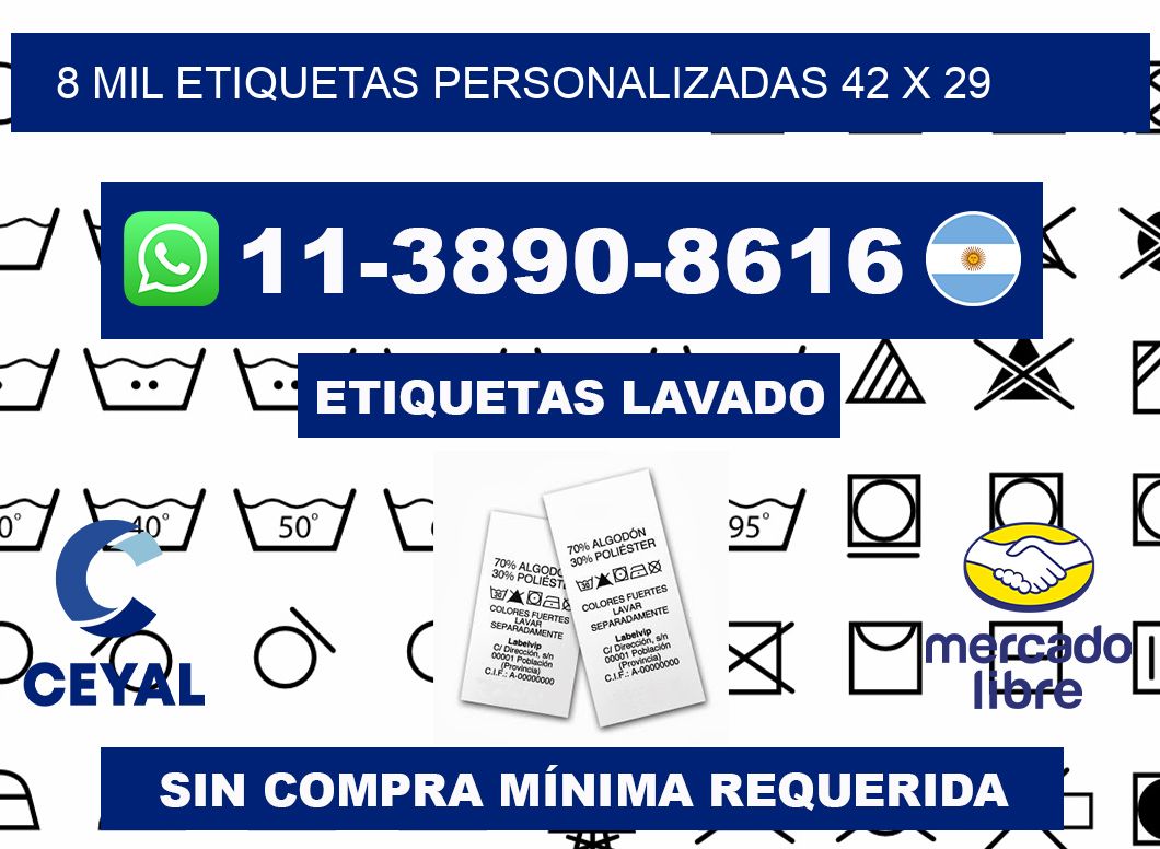 8 mil etiquetas personalizadas 42 x 29