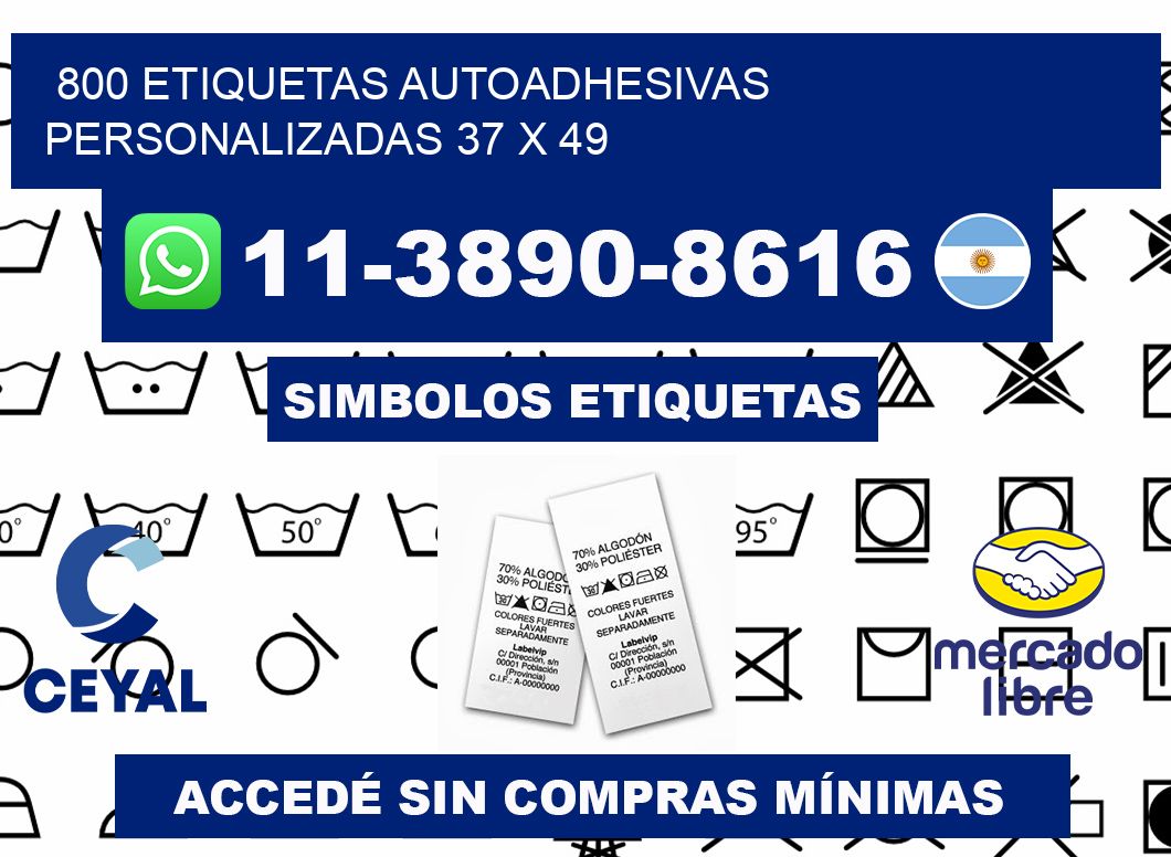 800 Etiquetas autoadhesivas personalizadas 37 x 49