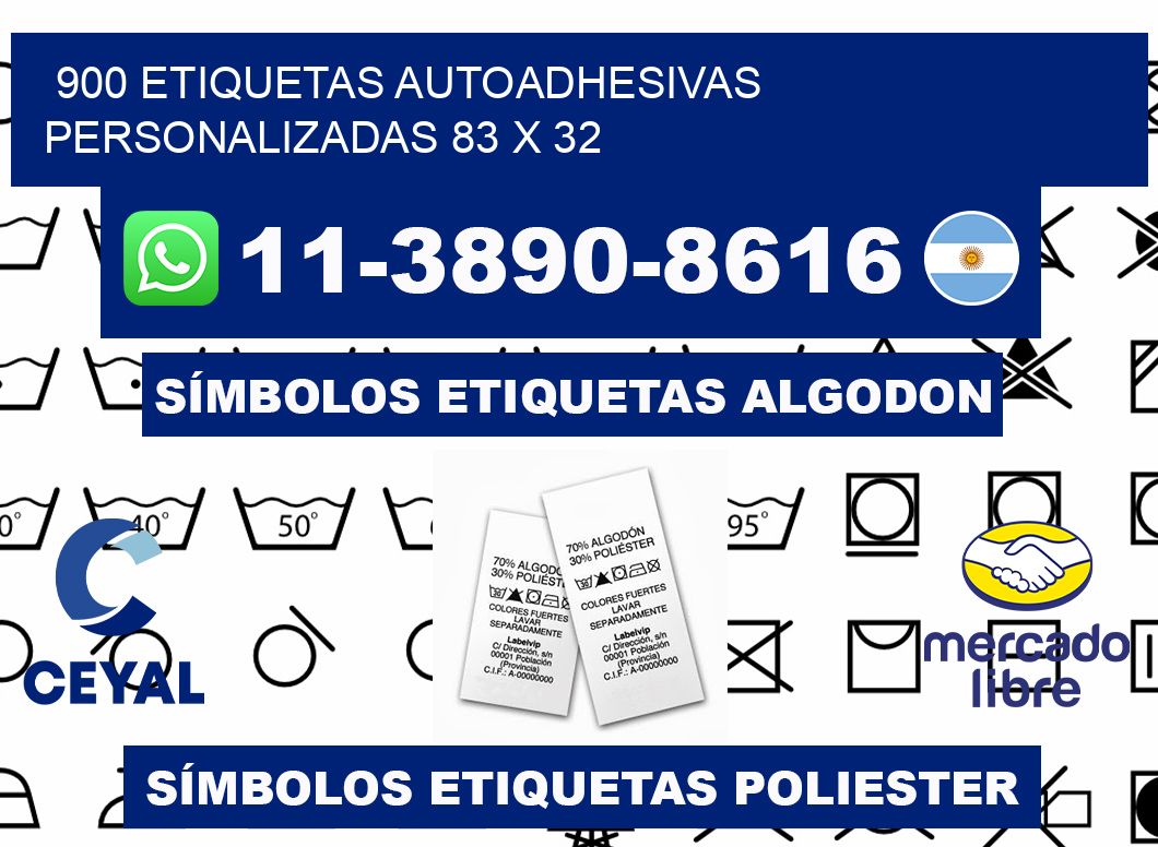 900 Etiquetas autoadhesivas personalizadas 83 x 32