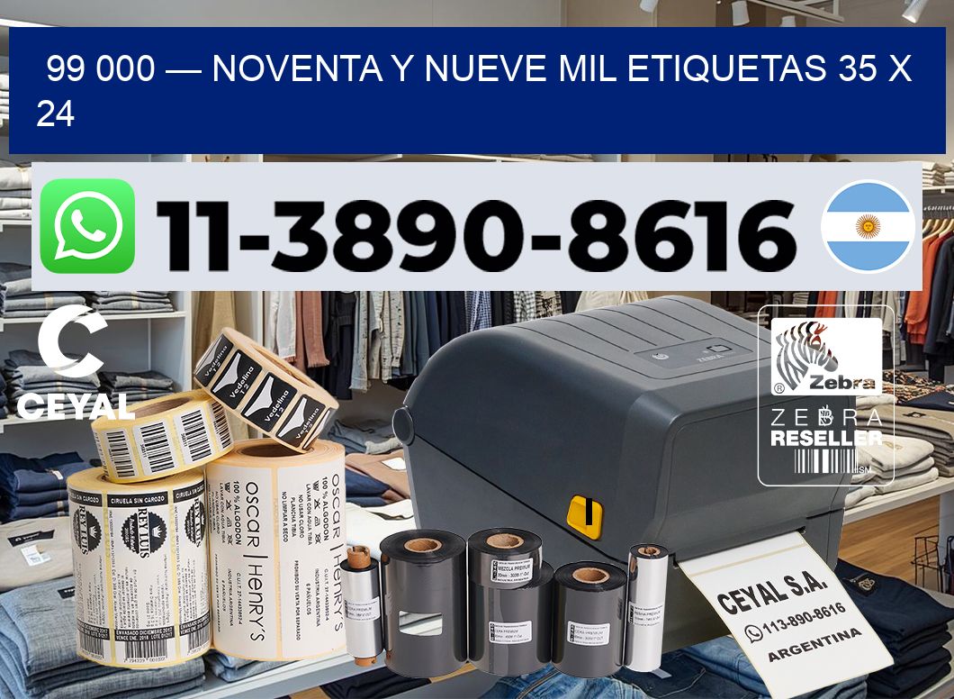99 000 — noventa y nueve mil etiquetas 35 x 24
