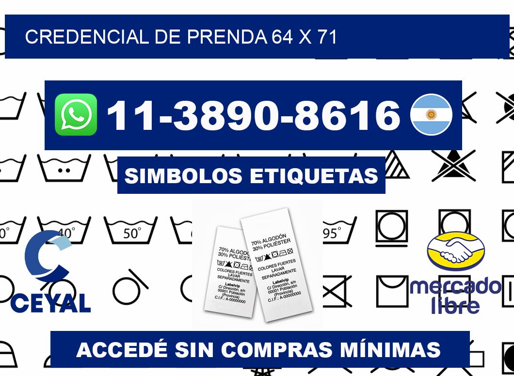 Credencial de prenda 64 x 71