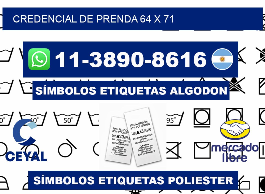 Credencial de prenda 64 x 71