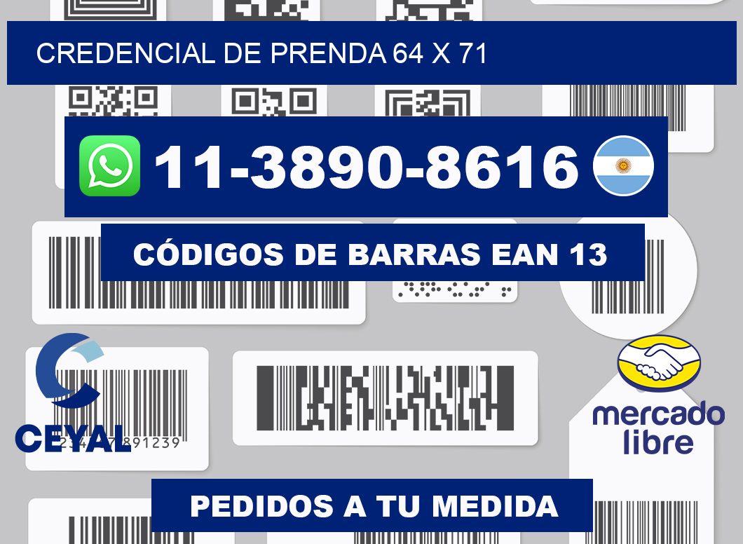 Credencial de prenda 64 x 71