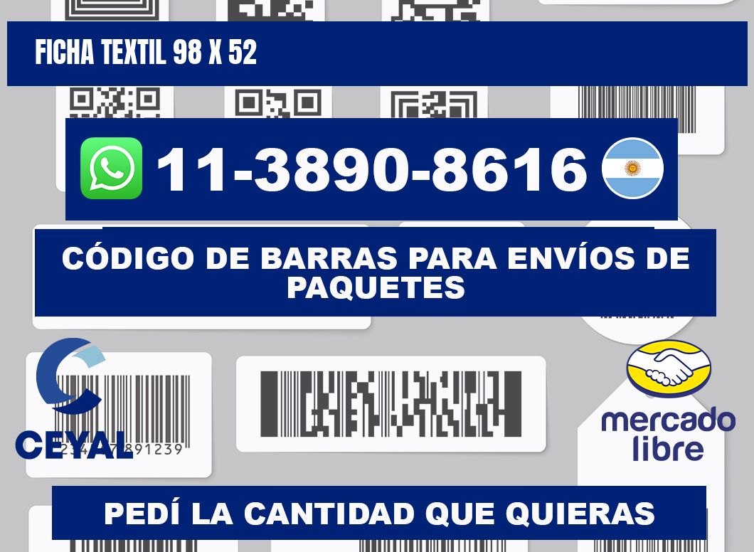 Ficha textil 98 x 52