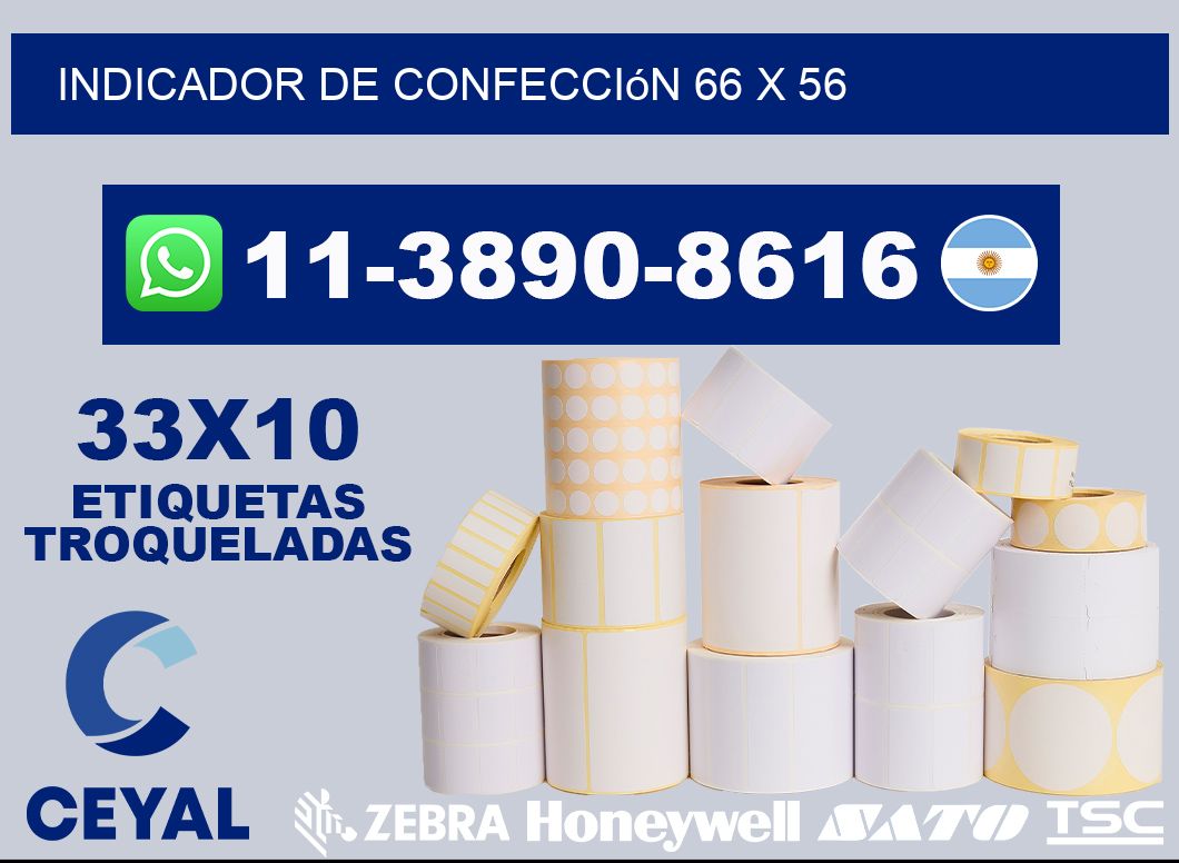 Indicador de confección 66 x 56