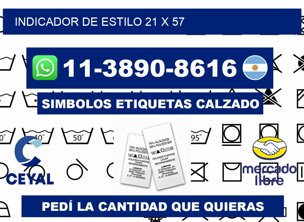 Indicador de estilo 21 x 57