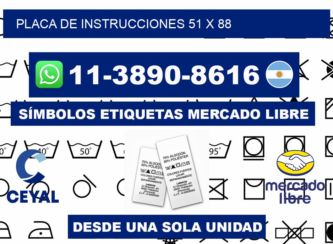 Placa de instrucciones 51 x 88
