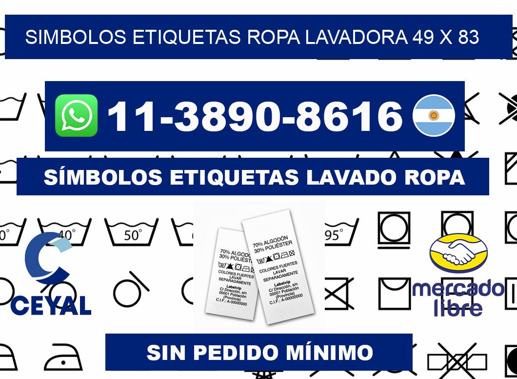 SIMBOLOS ETIQUETAS ROPA LAVADORA 49 x 83
