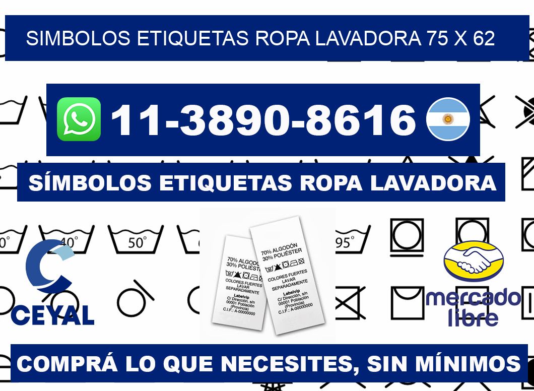 SIMBOLOS ETIQUETAS ROPA LAVADORA 75 x 62