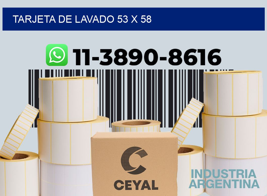 Tarjeta de lavado 53 x 58
