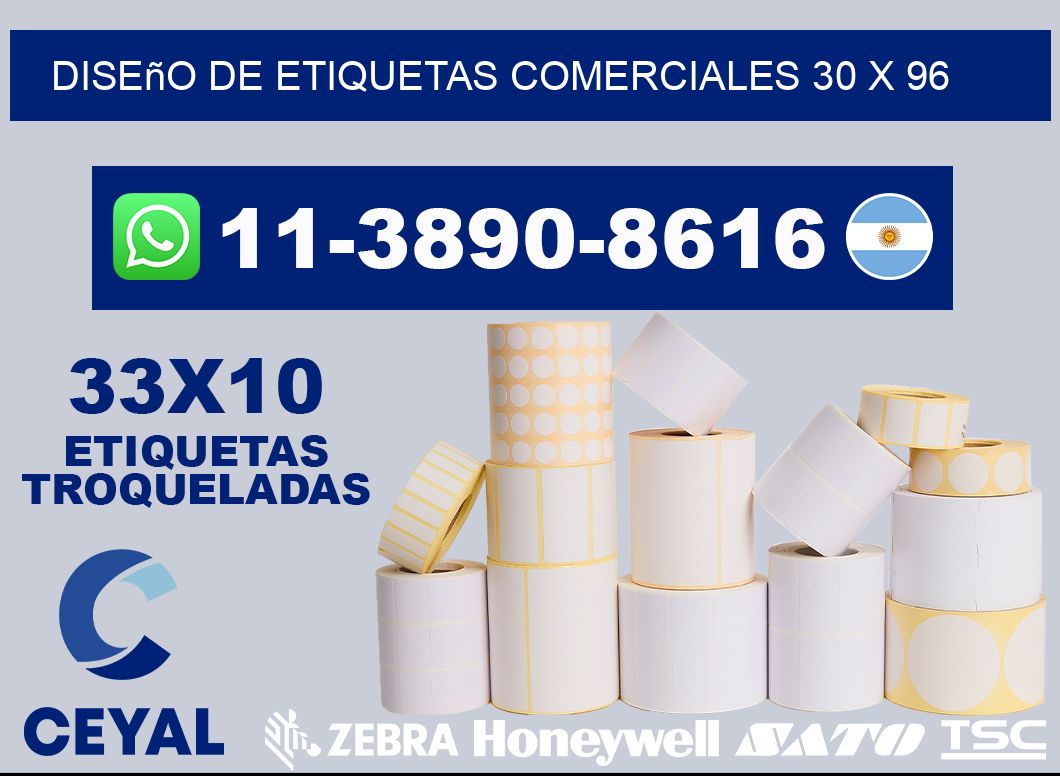 diseño de etiquetas comerciales 30 x 96