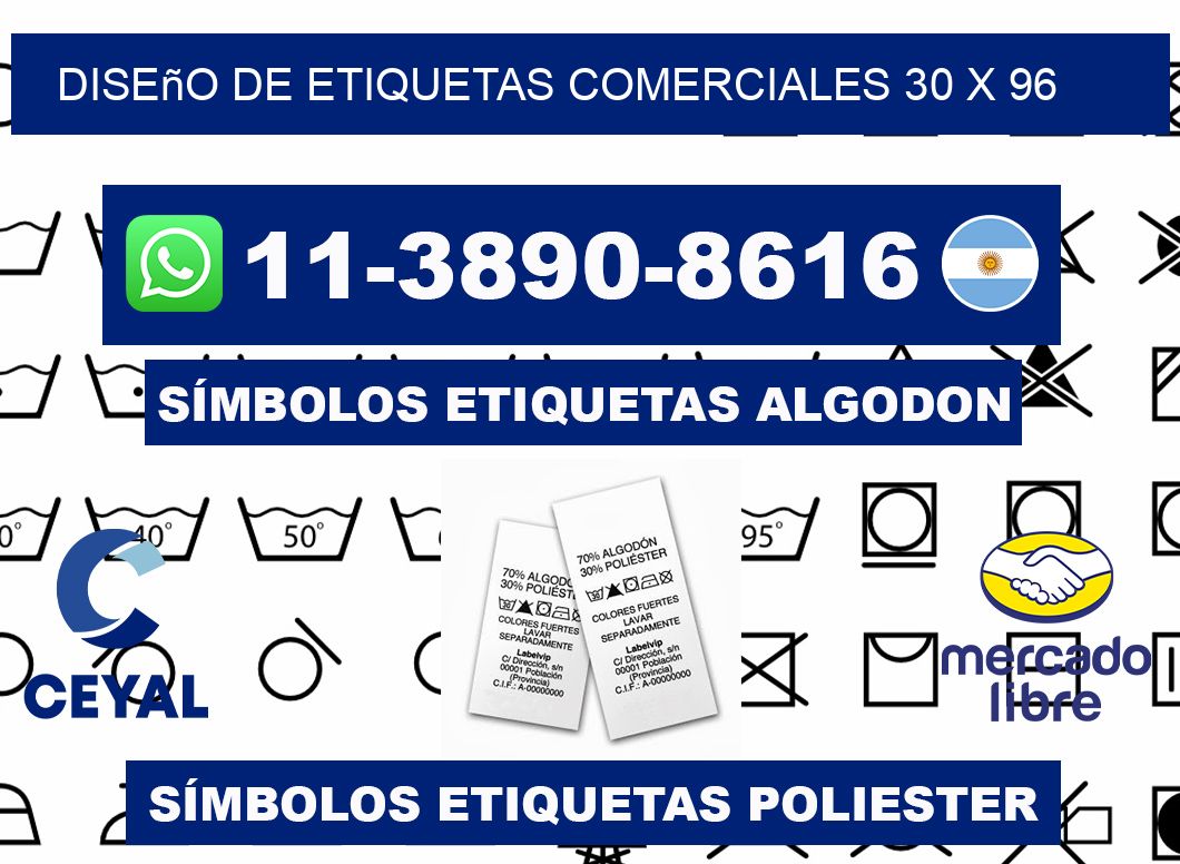 diseño de etiquetas comerciales 30 x 96