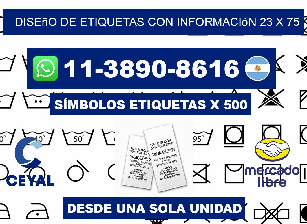 diseño de etiquetas con información 23 x 75