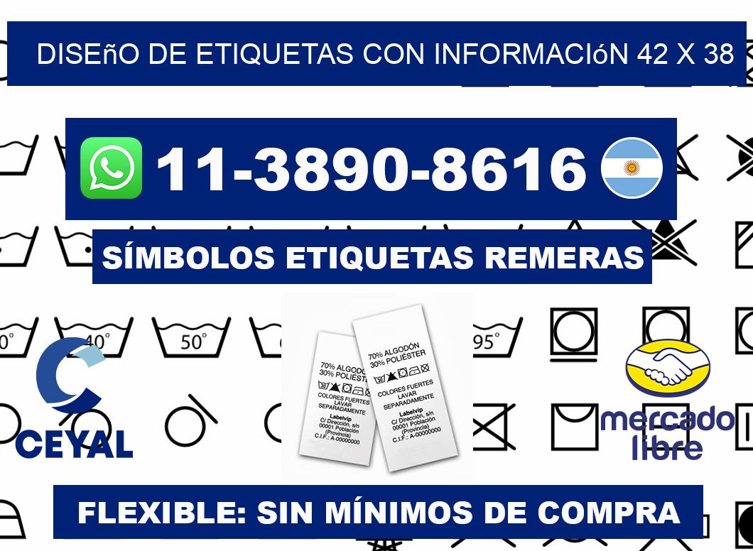 diseño de etiquetas con información 42 x 38