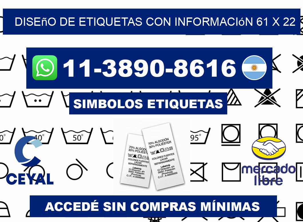 diseño de etiquetas con información 61 x 22
