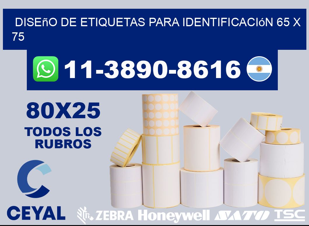 diseño de etiquetas para identificación 65 x 75