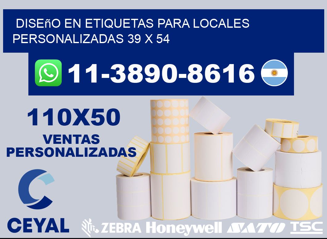 diseño en etiquetas para locales personalizadas 39 x 54